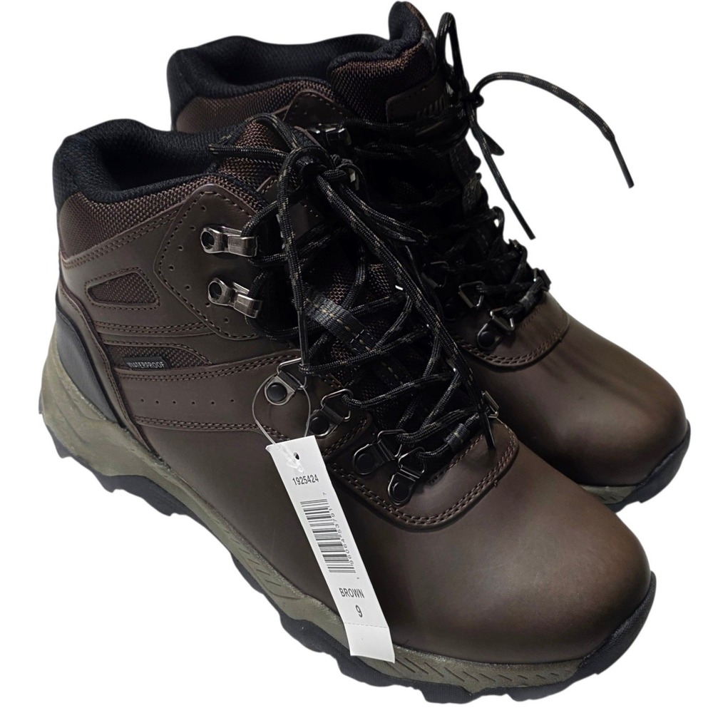 Khombu Kenny‎ Hiking Boots Mens 9 Brown Waterproof Leather Trail Outdoor Shoes